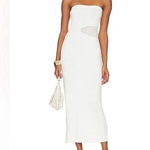 MISA LA White Strapless Dress